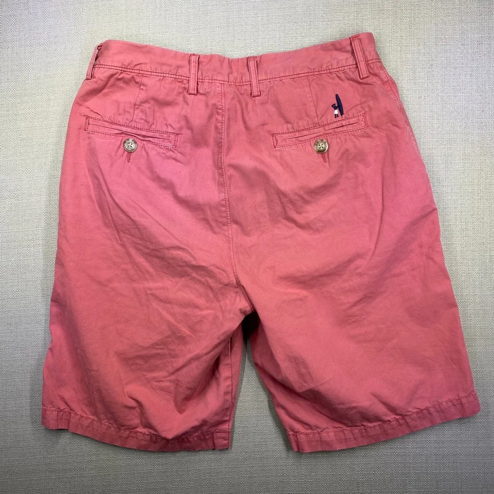 johnnie-O West Coast Prep Mens Salmon Pink Salmon Cotton Chino Shorts Size 30